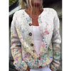 Nicoleta™ - Strikket Cardigan med Blomsterprint